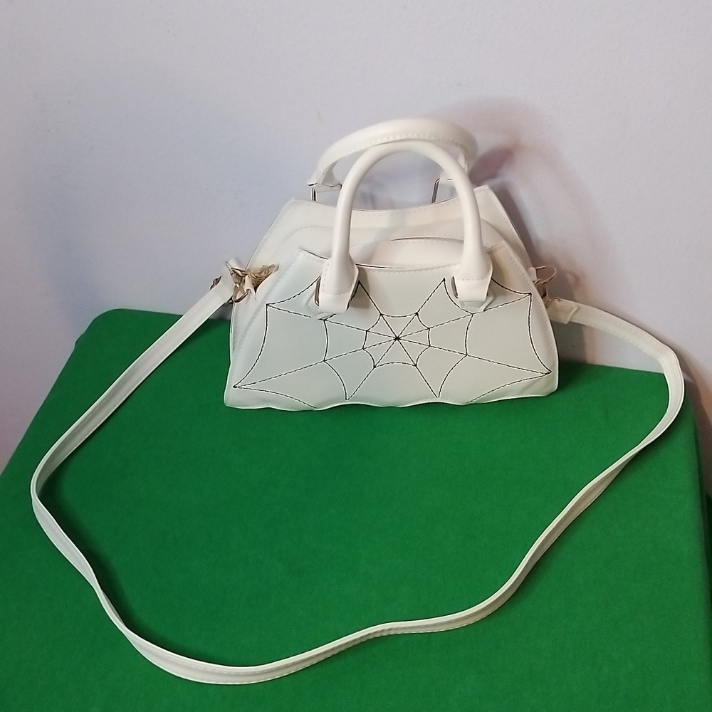 White Spider Web Purse